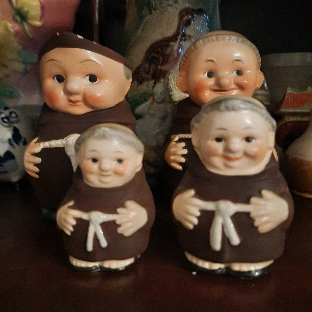 Friar tuck sugar creamer salt and pepper set